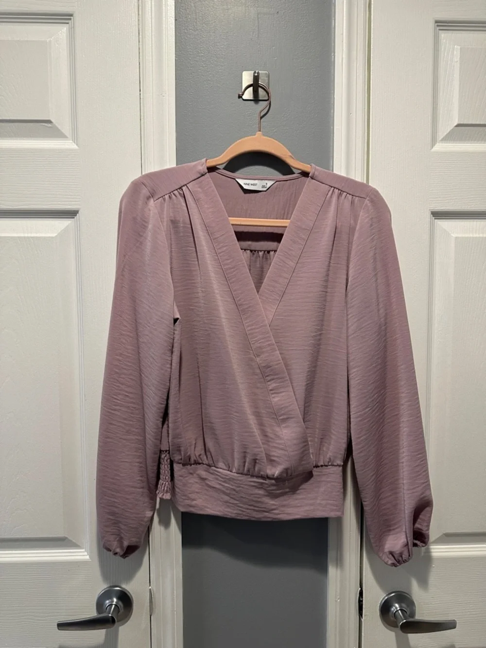 Nine West Mauve Wrap-Style Blouse - Picture 1 of 1